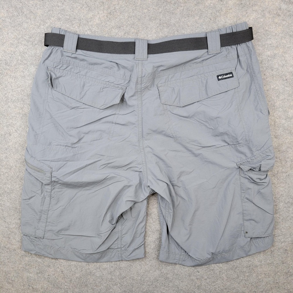 Columbia Shorts Mens 34 Gray Quick Dry Belted Cargo Hiking Zip Pocket Lined - Picture 7 of 7